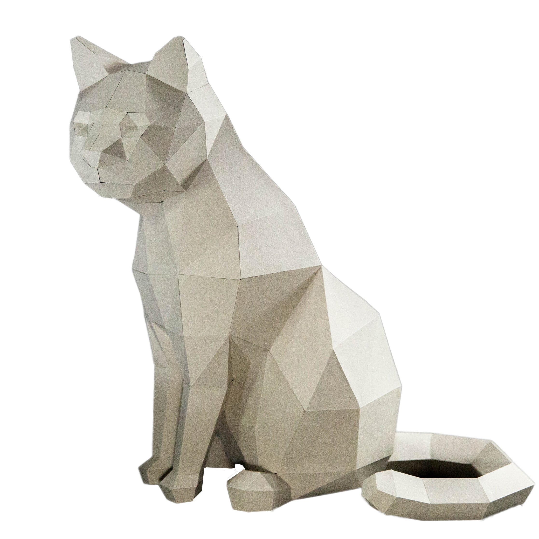 3D Papercraft Standing Art Kit - White Cat