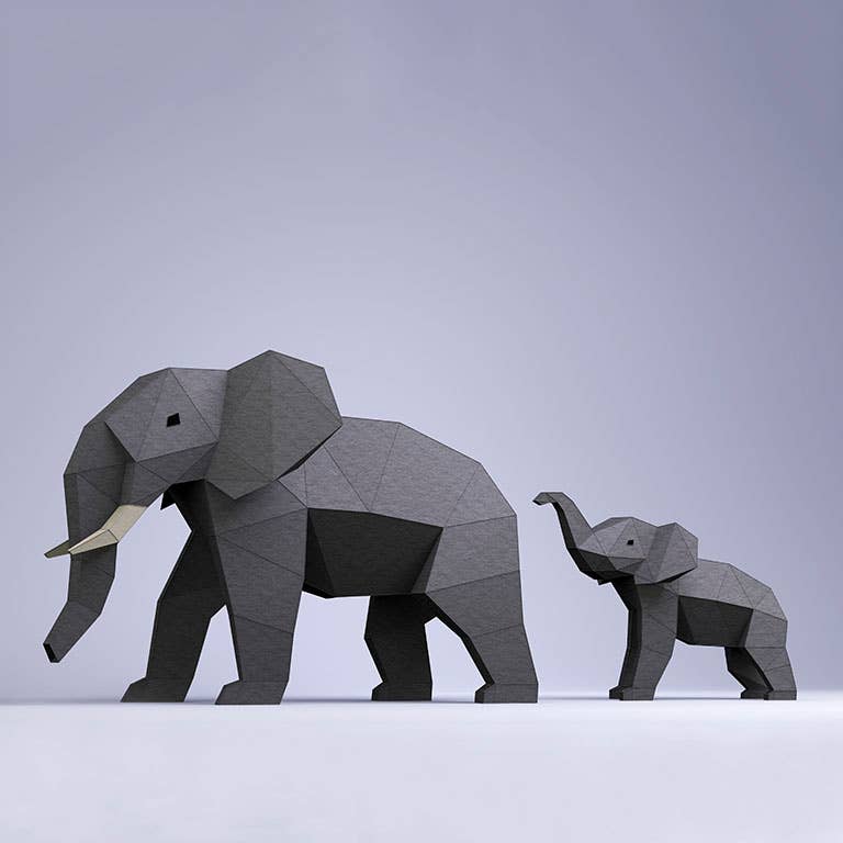 3D Papercraft Kit - Elephant
