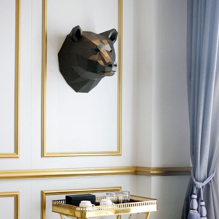 3D Papercraft Lamp Kit - Bear Head Wall Art