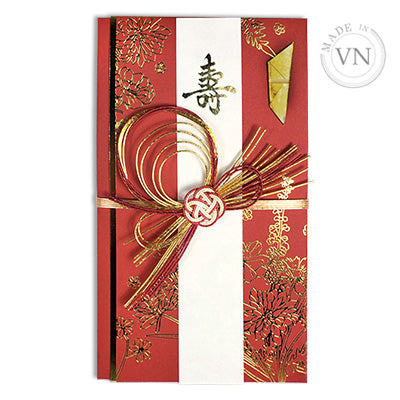 Red with Gold Detail Noshi Celebration Money Envelope