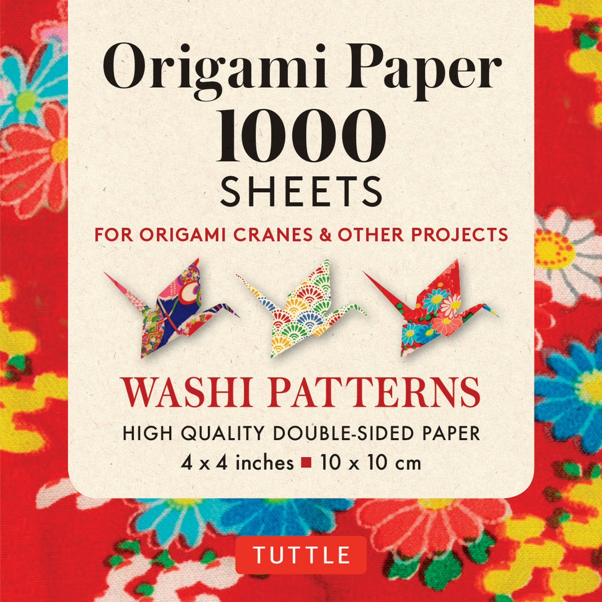 1000 sheets 4” Origami Paper Washi Patterns