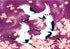 Purple Cranes and Cherry Blossoms Card