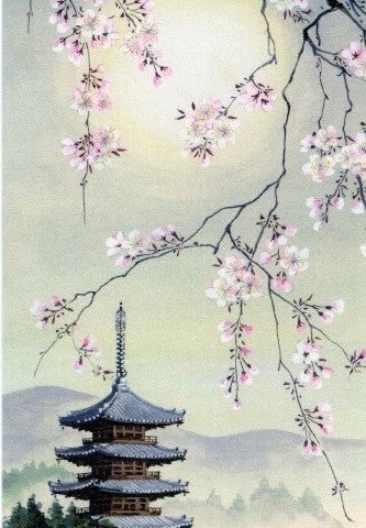 Misty Spring Morning with Pagoda Card
