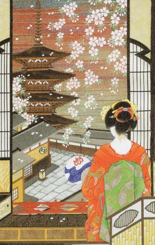 Spring Pagoda Through the Window Card