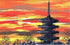 Sunset Pagoda Card