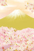 Gold Mt. Fuji with Cherry Blossoms Card