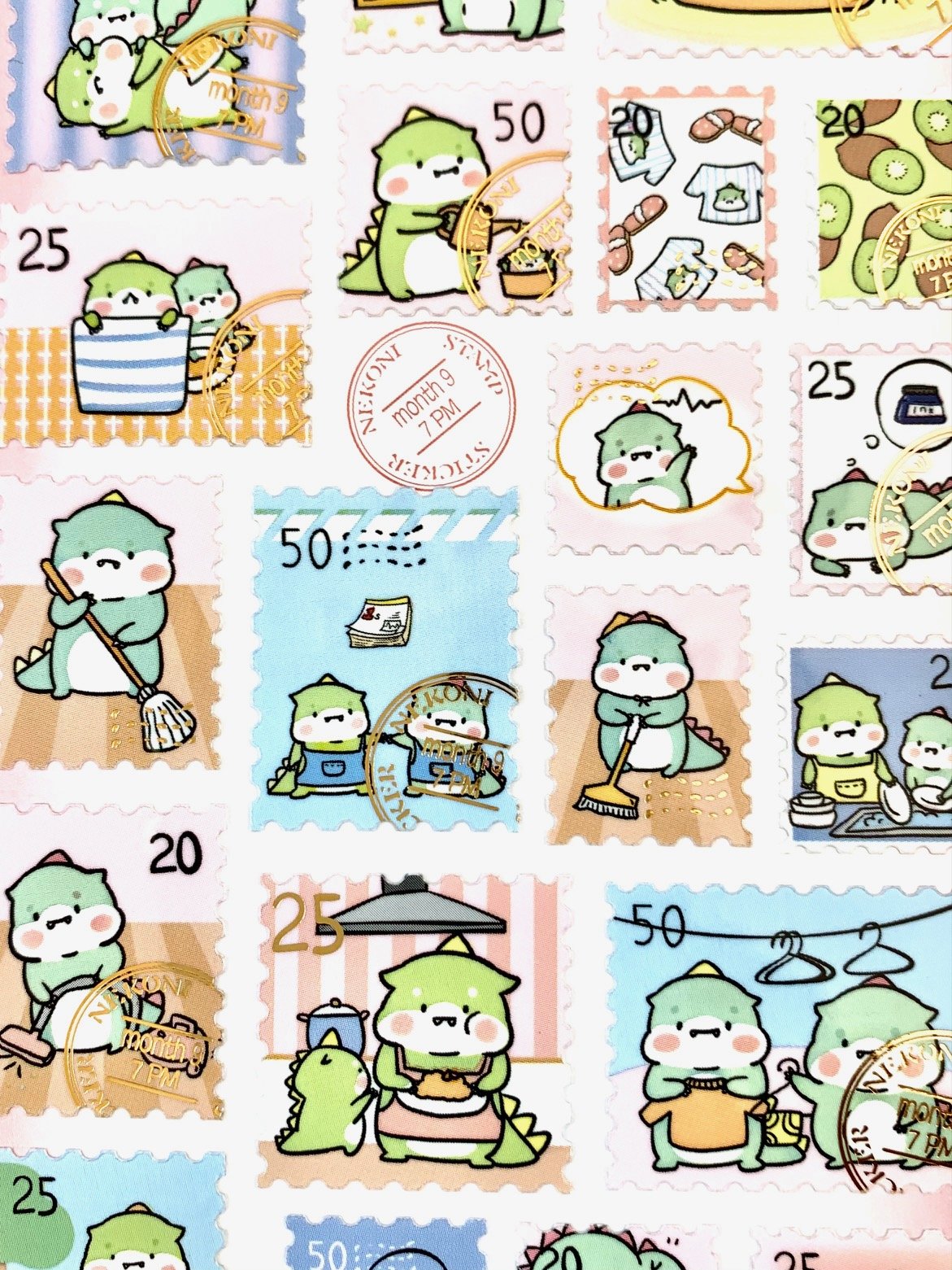 Dinosaur Post Stamp Stickers
