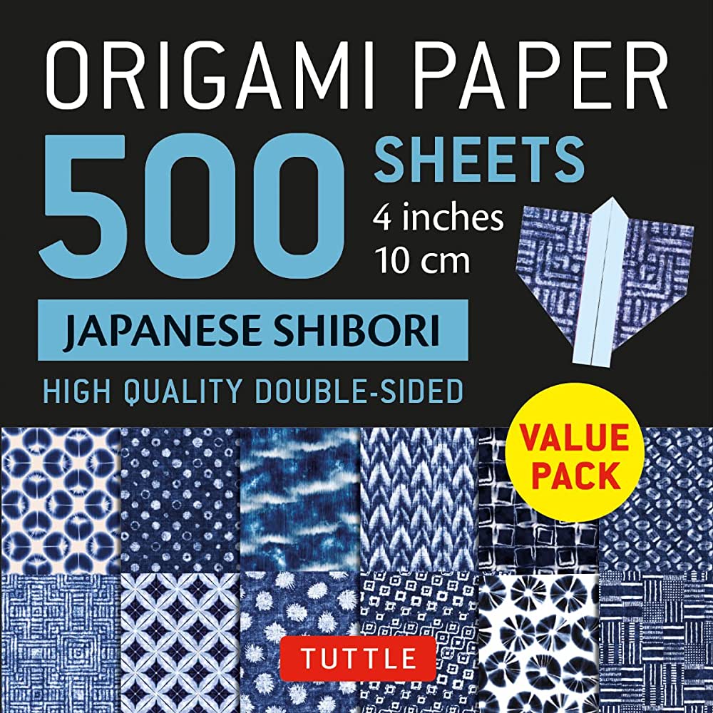 500 Sheets 4” Japanese Shibori Patterns Origami Paper