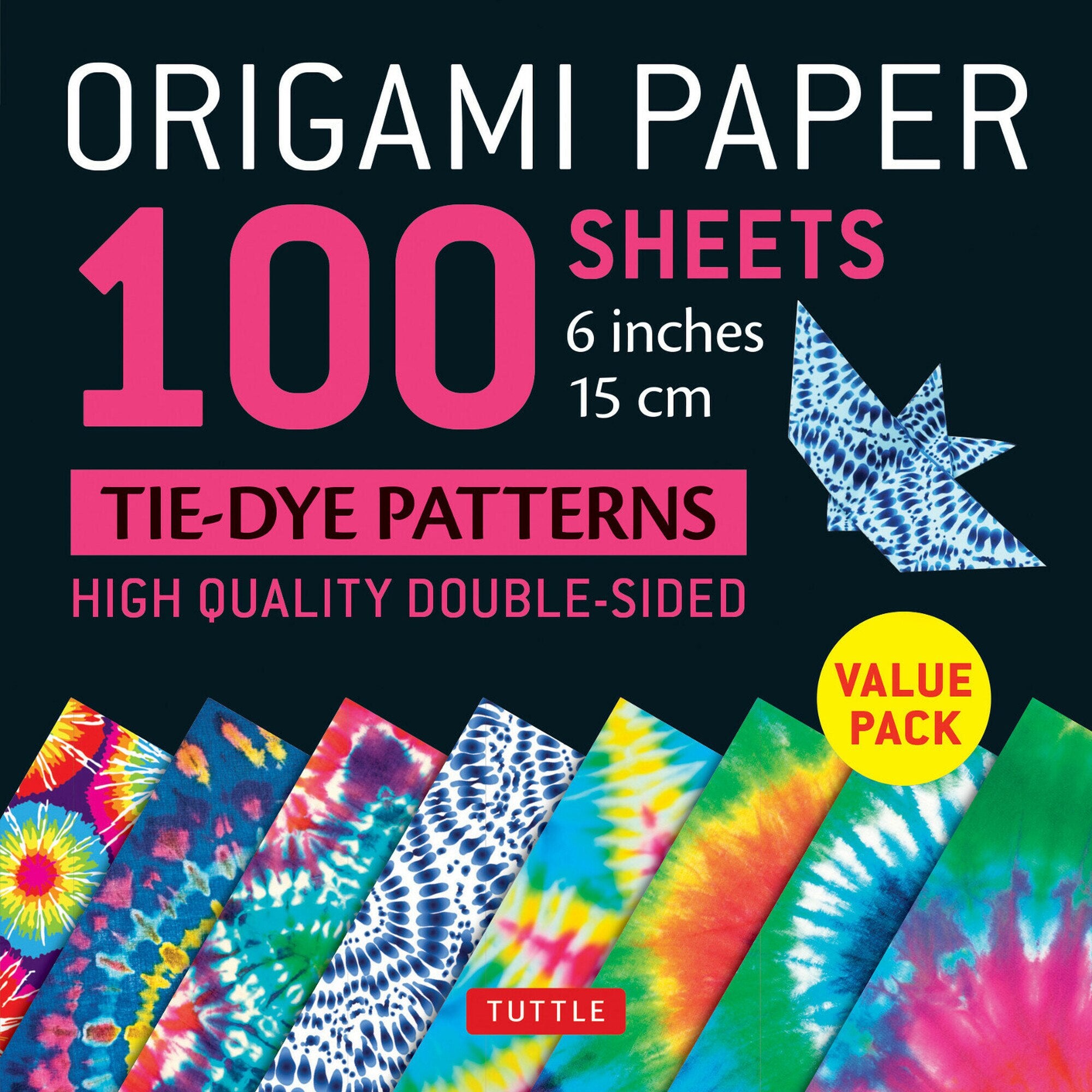 100 Sheets Tie-Dye Origami Paper