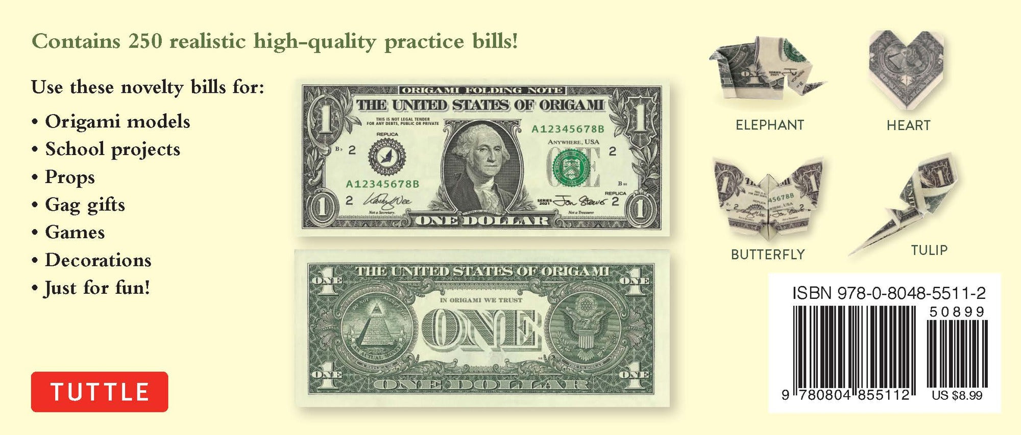 Origami Paper Dollar Bills
