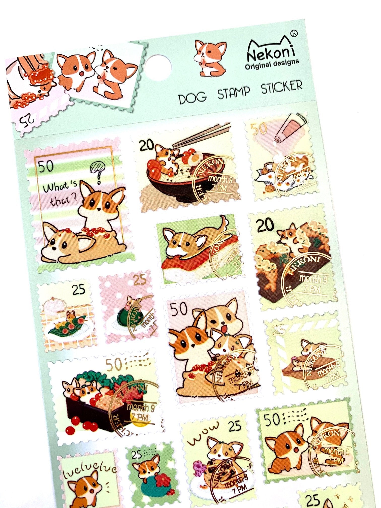 Corgi Post Stamp Stickers