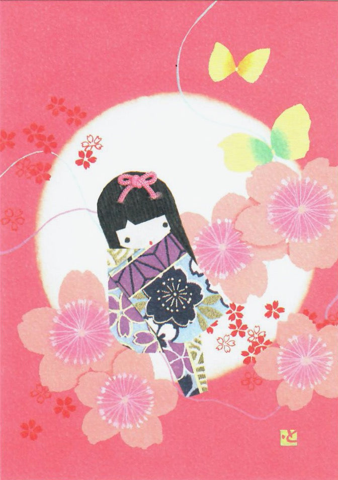 Little Girl with Sakura Card