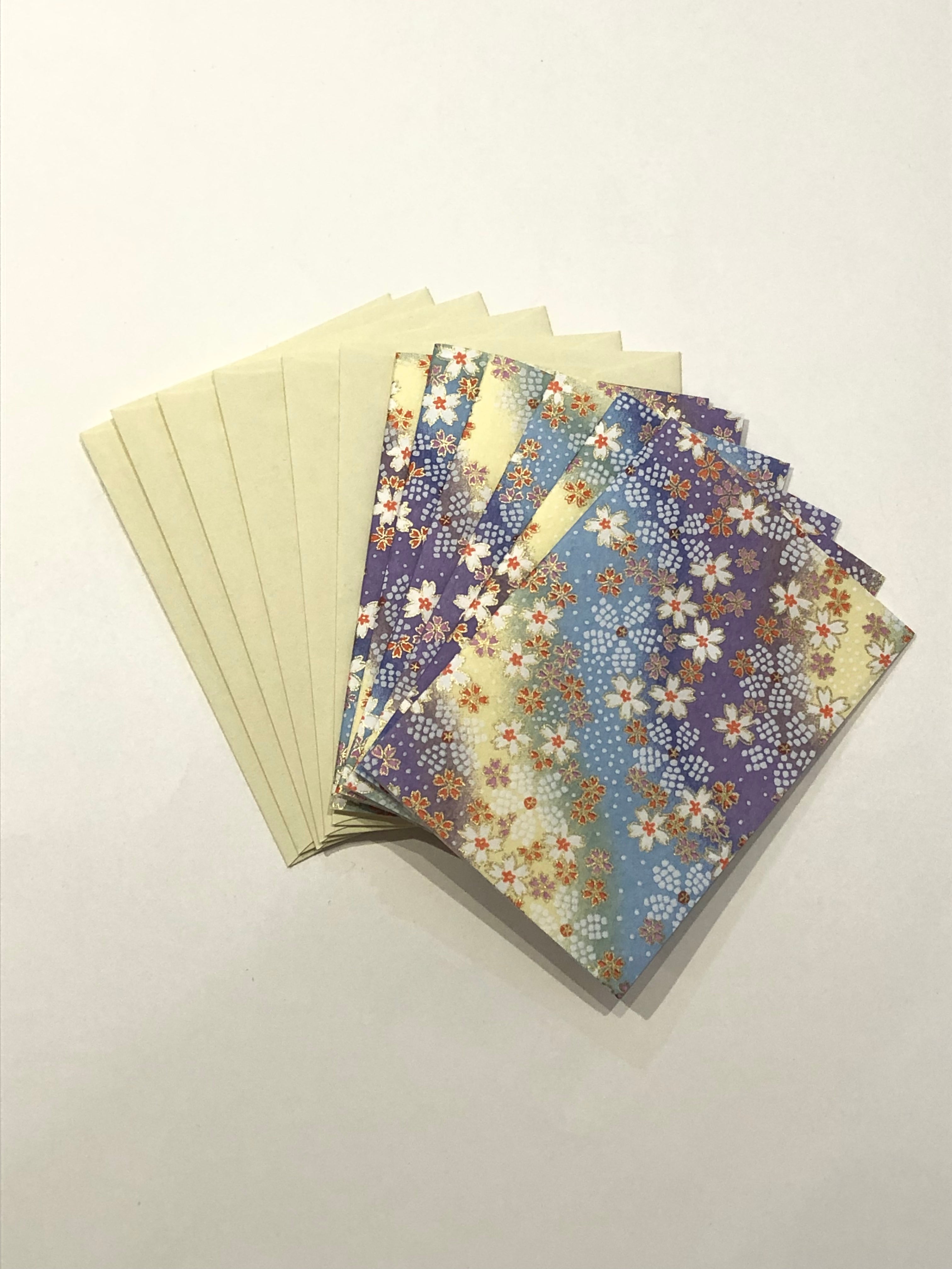 Handmade Boxed Yuzen Cards - Sakura Milky Way