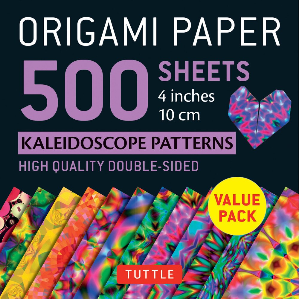 500 Sheets 4” Kaleidoscope Patterns Origami Paper