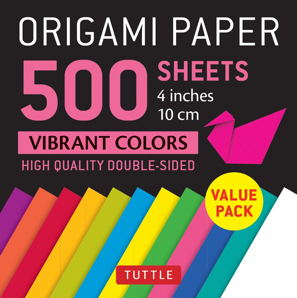 500 Sheets 4” Vibrant Colors Origami Paper