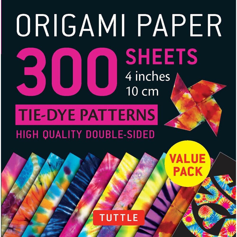 300 Sheets Tie Dye Patterns Origami Paper