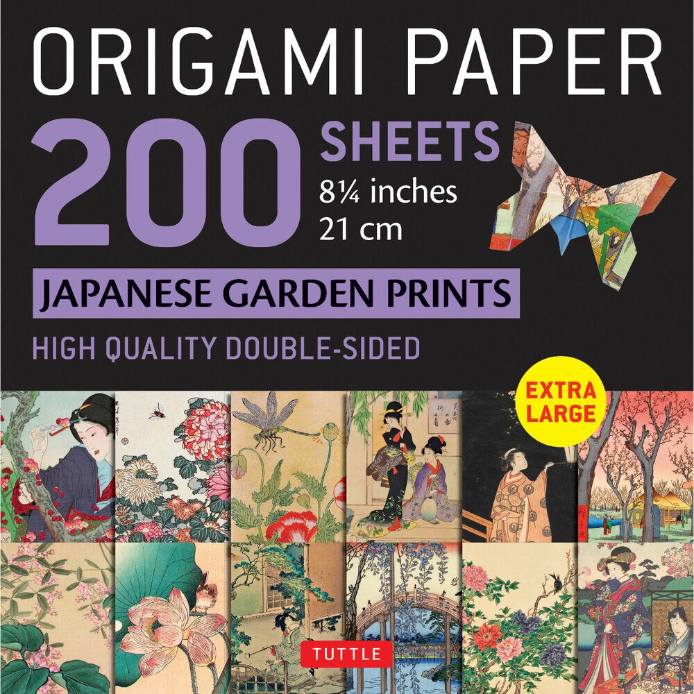 Large 200 Sheets Japanese Garden Patterns Origami Paper