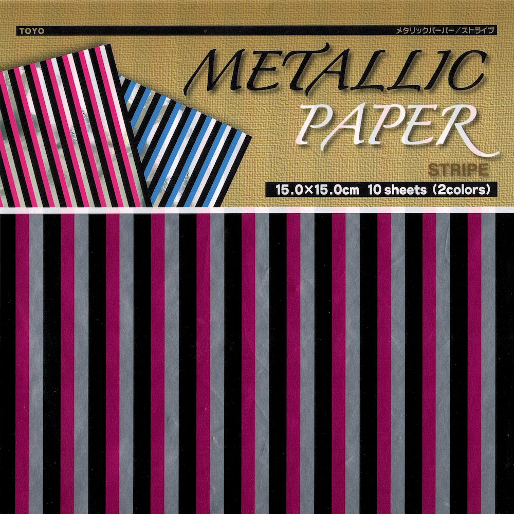 Metallic Stripe Origami Paper