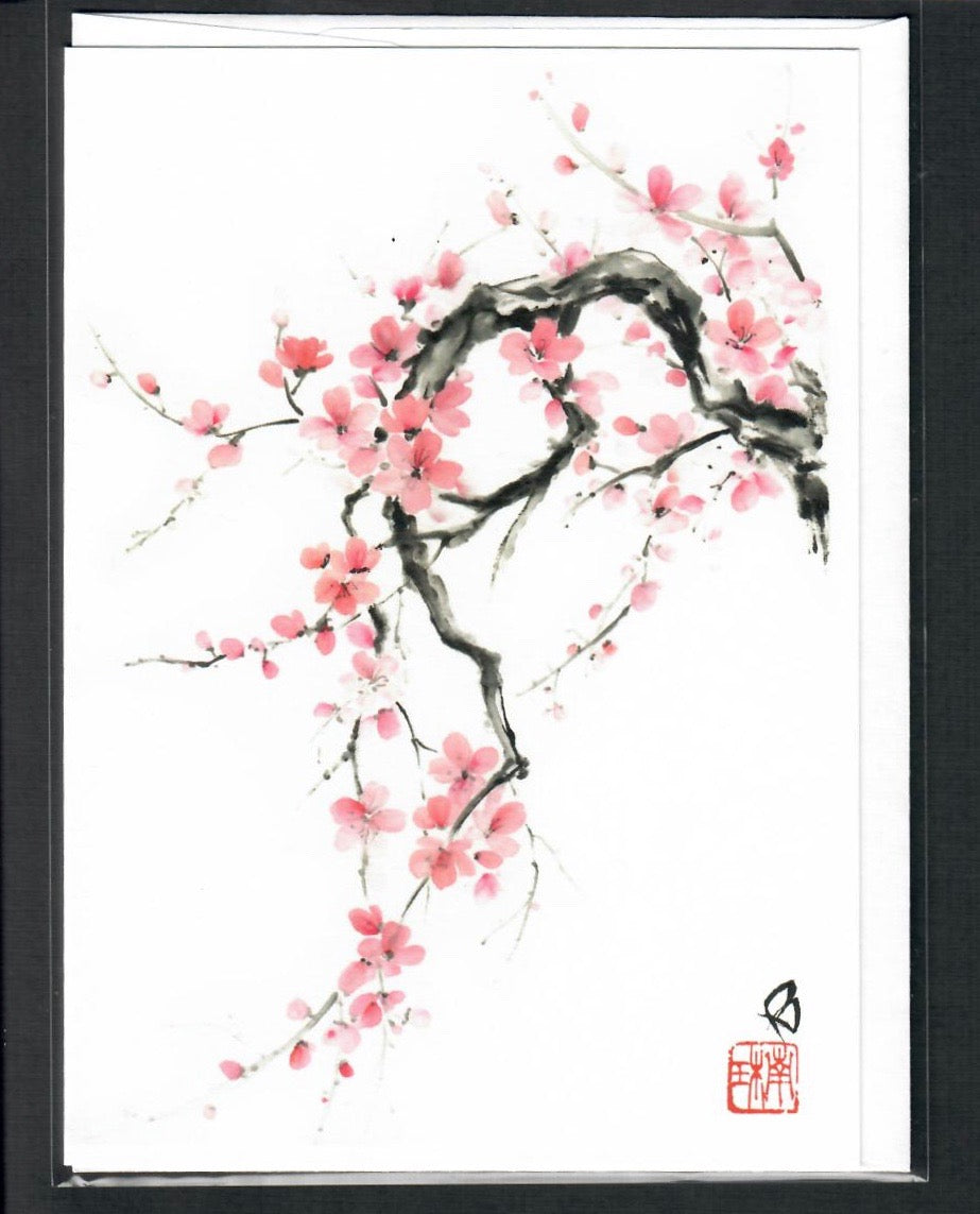 Sumie Plum Blossom Card