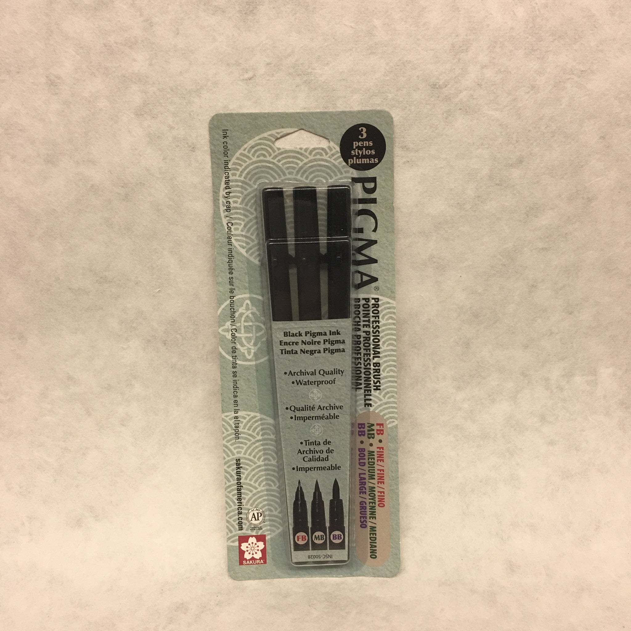 Pigma Professional Black Assortment Brush Pen Pack