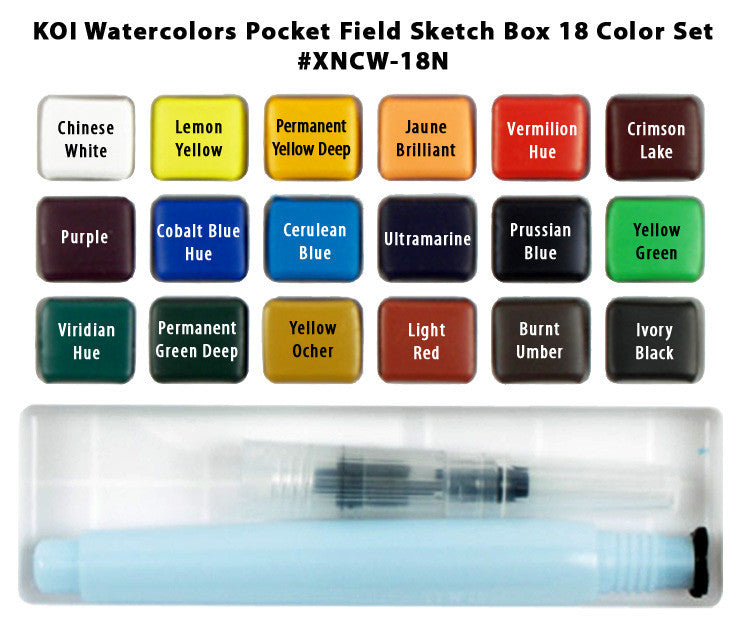 Koi Water Colors Field Sketch 18 Box