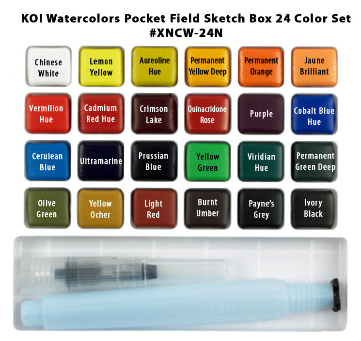 Koi Water Colors Field Sketch 24 Box