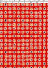Yellow, White, and Blue Geometric Pattern on Red Katazome-Shi