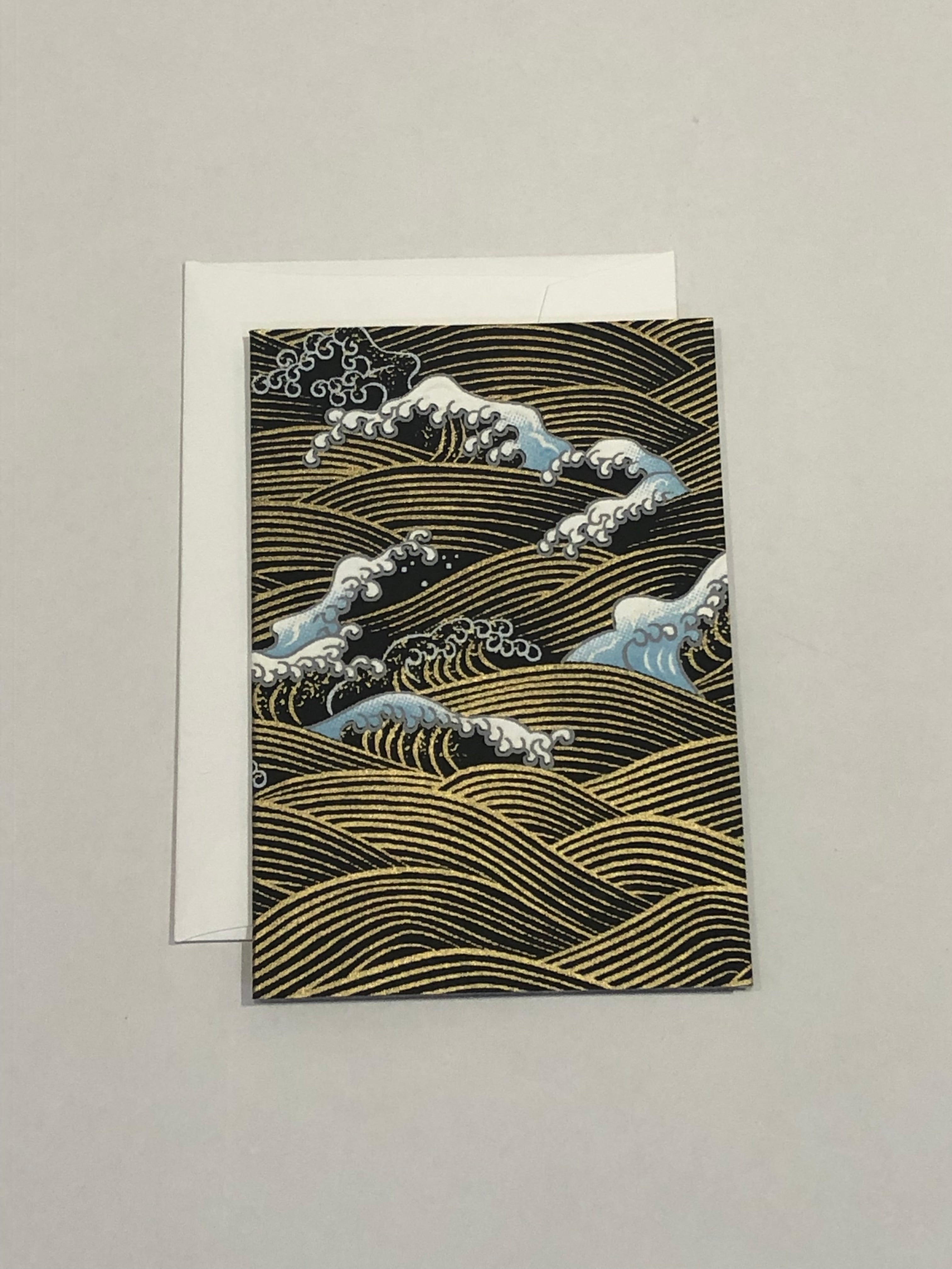 Handmade Single Yuzen Card - Wave