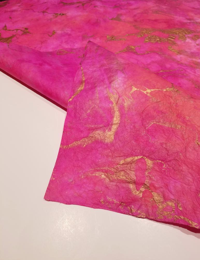 Marbled Momigami Paper - Passion Pink