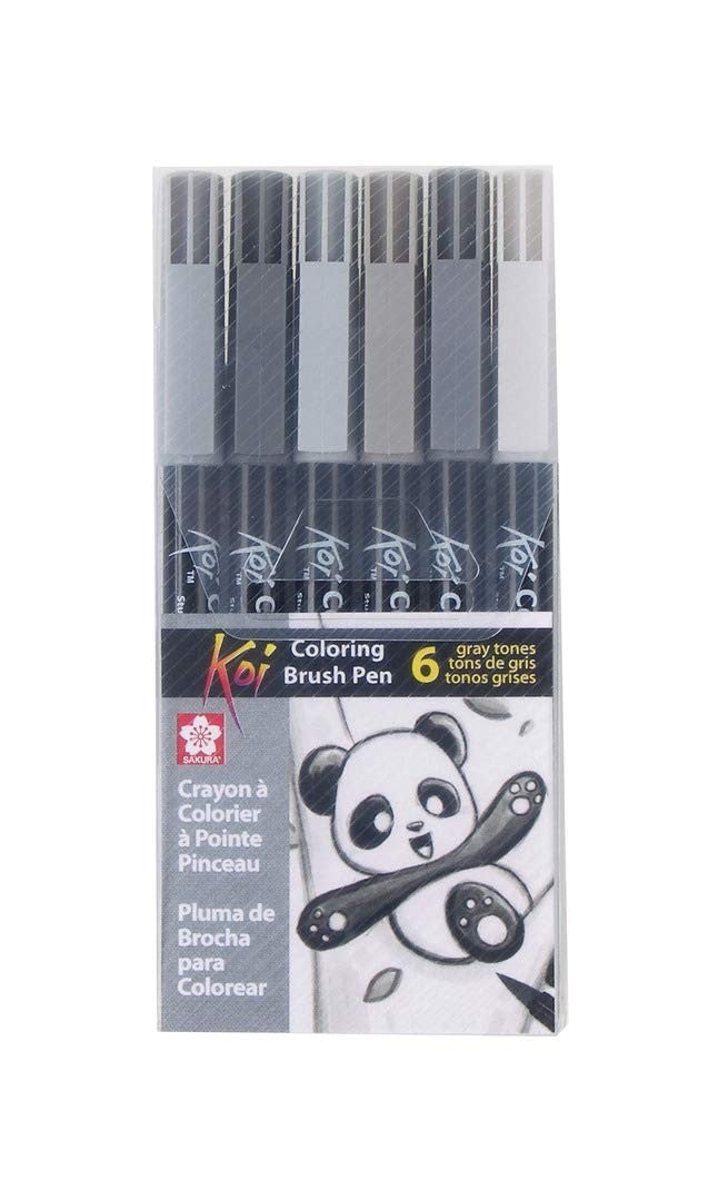 Koi Watercolor Brush Pen Grays Set
